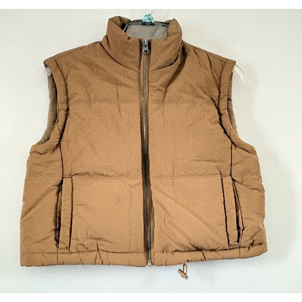 Thread And Supply Women's Tan‎ Casual Puffer Vest Full Zip Hiking XS